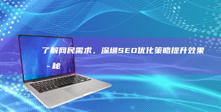 了解网民需求，深圳SEO优化策略提升效果揭秘